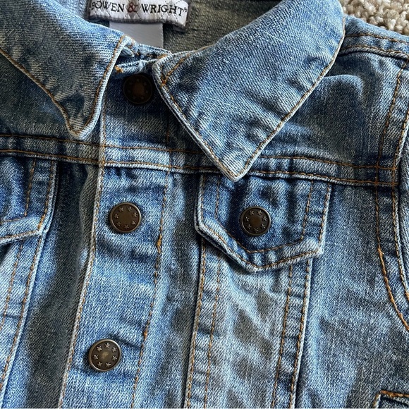 Bowen & Wright Denim Jacket Baby Girl Boy 12 Months Blue Cotton Vintage - Picture 5 of 16